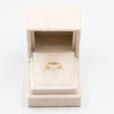 Anello vintage solitario in oro giallo 14k con diamante (0,12ct), anni '70