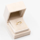 Anello vintage solitario in oro giallo 14k con diamante (0,12ct), anni '70