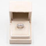 Anello vintage a fascia in oro bianco 14k con diamanti (1ctw), anni '80