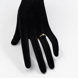 Anello vintage solitario in oro giallo 14k con diamante (0,12ct), anni '70