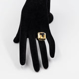 Anello vintage da cocktail  in oro giallo e rosa 14k con quarzo citrino di 7ct.