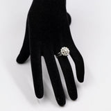 Anello vintage in oro bianco 18k e diamanti di taglio brillante (0,90ctw), anni '60