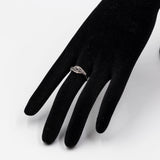 Anello vintage in oro bianco 9k con diamanti bianchi e neri