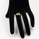 Anello vintage in oro giallo 14k con diamanti (0,28ctw), anni '70