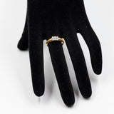 Anello vintage in oro giallo 18K con diamanti di taglio brillante (0.30ctw ca.), anni '70
