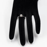 Solitario vintage in oro bianco 14k con diamante (0,25ct)