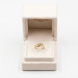 Anello vintage in oro giallo 14k con diamante (0,18ct), anni '70