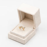 Anello vintage in oro giallo 14k con diamante (0,18ct), anni '70