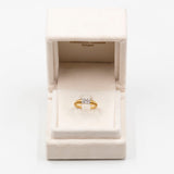 Anello vintage in oro giallo 18K con diamanti di taglio brillante (0.30ctw ca.), anni '70