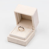 Anello vintage a veretta in oro giallo 9k con zaffiri e diamanti