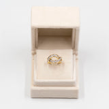 Anello vintage in oro giallo 18k con diamanti di taglio brillante (1ctw)