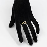 Anello vintage contrarier in oro giallo 14k con diamanti (0,30ctw), anni '70