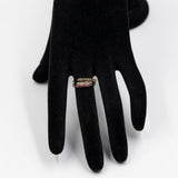 Anello vintage harem in oro rosa 14k con smeraldi, perline e rubini