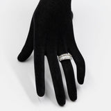 Anello vintage in platino 900 con diamanti di taglio brillante e baguette per un totale di 2ct