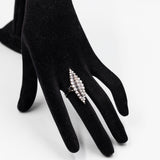 Anello vintage a marquise in oro giallo 18k brunito con diamanti (2,20ctw), anni '40/'50