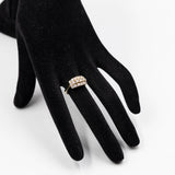 Anello vintage in oro giallo 14k con diamanti (1ctw), anni '70