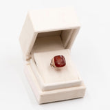 Anello antico in oro rosa 8k con corniola incisa, primi del '900