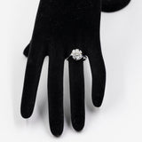 Anello vintage in oro bianco 18k con diamanti di taglio brillante (1,30ctw), anni '70