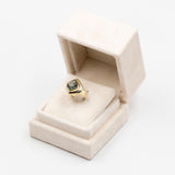 Anello vintage in oro giallo 8k con spinello verde
