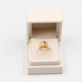 Anello vintage in oro giallo 14k con quarzo citrino, anni '70