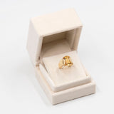 Anello vintage in oro giallo 14k con quarzo citrino, anni '70