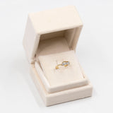 Anello trilogy in oro 14k con diamanti (0,30ctw), anni '70