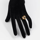 Anello vintage in oro giallo 14k con quarzo citrino, anni '70