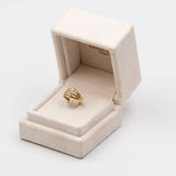 Anello vintage in oro giallo 18k e diamanti, anni '70
