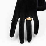 Anello vintage in oro giallo 18k e diamanti, anni '70