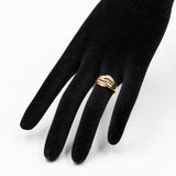 Anello vintage in oro giallo 18k e diamanti, anni '70