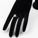 Anello vintage in oro bianco 14k con diamanti (0,50ctw), anni '70