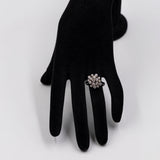 Anello vintage in oro bianco 14k con diamanti (1ctw), anni '70