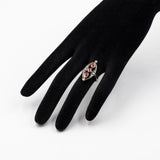 Anello in stile antico a navette in oro giallo 14k e argento con rubini e diamanti taglio rosetta