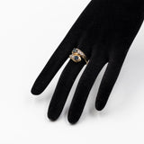 Anello vintage contrarier in oro giallo 18k con zaffiri (0,50ctw) e diamanti, anni '60