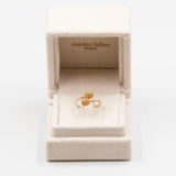 Anello vintage "bypass" in oro 9k e opali, 1989
