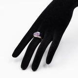 Anello in oro giallo 9k con tanzaniti (1,20ct) e diamanti (0,16ct)