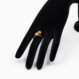 Anello vintage "bypass" in oro 9k e opali, 1989