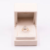 Anello vintage in oro giallo 18k e argento con rosette di diamante