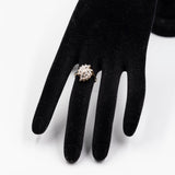 Anello vintage in oro giallo 9K con diamanti