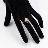 Anello vintage in oro giallo 9K con diamanti
