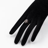 Anello vintage in oro 9k con zaffiri e diamanti