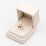 Anello vintage in oro giallo 9K con diamanti