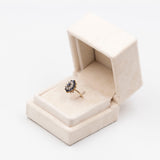 Anello vintage in oro 9k con zaffiri e diamanti