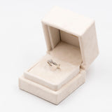 Anello vintage in oro bianco 9k con diamanti (0,08ctw)
