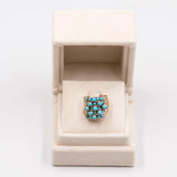 Anello vintage harem con 5 anelli in oro giallo 14k con turchesi