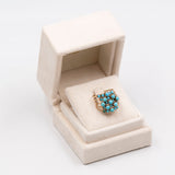 Anello vintage harem con 5 anelli in oro giallo 14k con turchesi