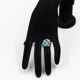 Anello vintage harem con 5 anelli in oro giallo 14k con turchesi