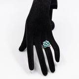 Anello vintage harem con 5 anelli in oro giallo 14k con turchesi