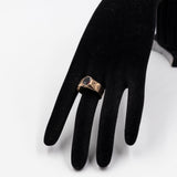 Anello vintage in oro rosa 8k inciso con granato