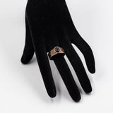Anello vintage in oro rosa 8k inciso con granato